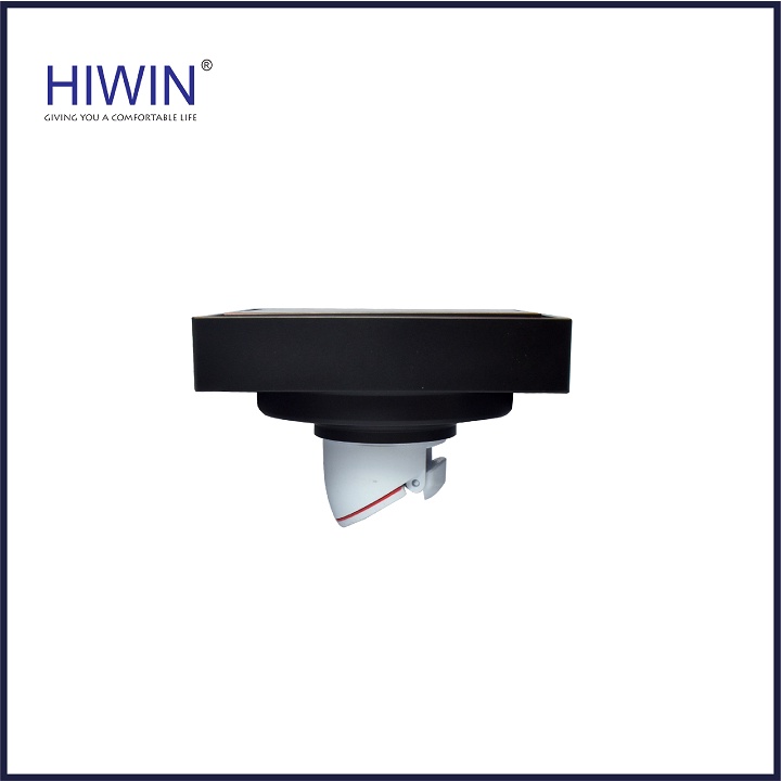Phễu thoát sàn lát gạch ngăn mùi hôi đồng mạ đen kích thước 100x100mm HIWIN FD-1901B
