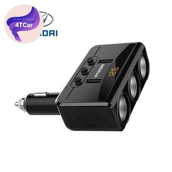 Bộ Chia Tẩu Sạc Xe Hơi Huyndai HY29 Cao Cấp Hàng Hiệu 3 Tẩu - 2 Cổng USB