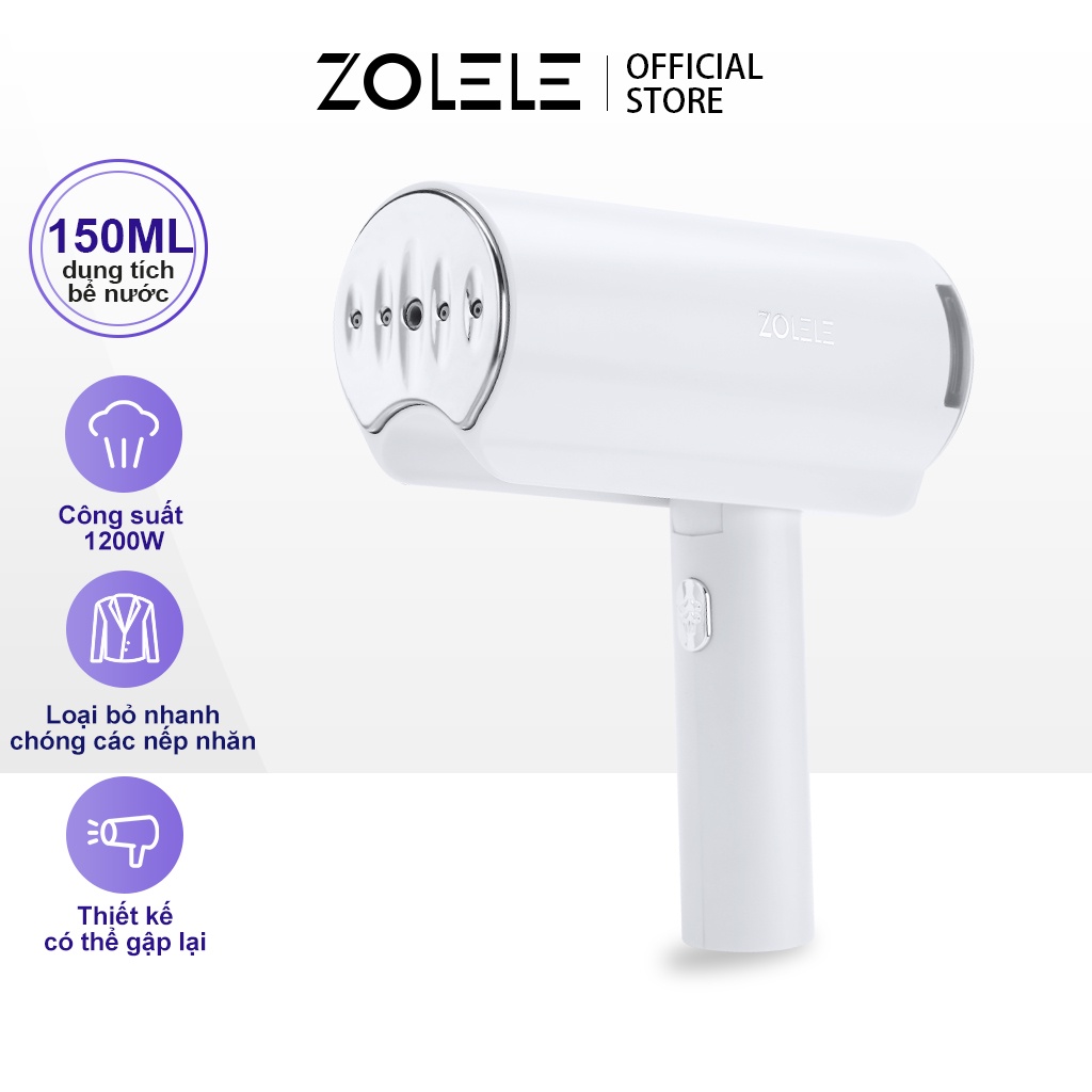 Bàn ủi hơi nước cầm tay gấp gọn zolele ZG100- 1200W- Hàng chính hãng