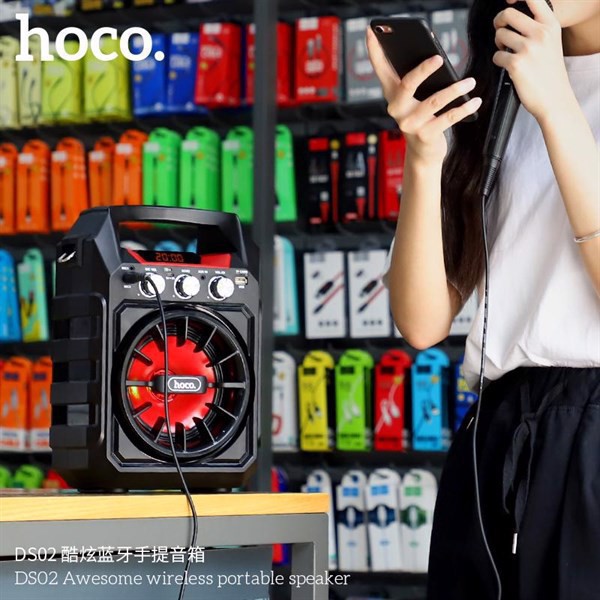 [CHÍNH HÃNG] Loa Thùng Karaoke Mini Hoco DS02 15W Thiết Kế Hiện Đại -Công Suất Mạnh Mẽ - Âm Vang Ấn Tượng -Tặng Kèm MIC