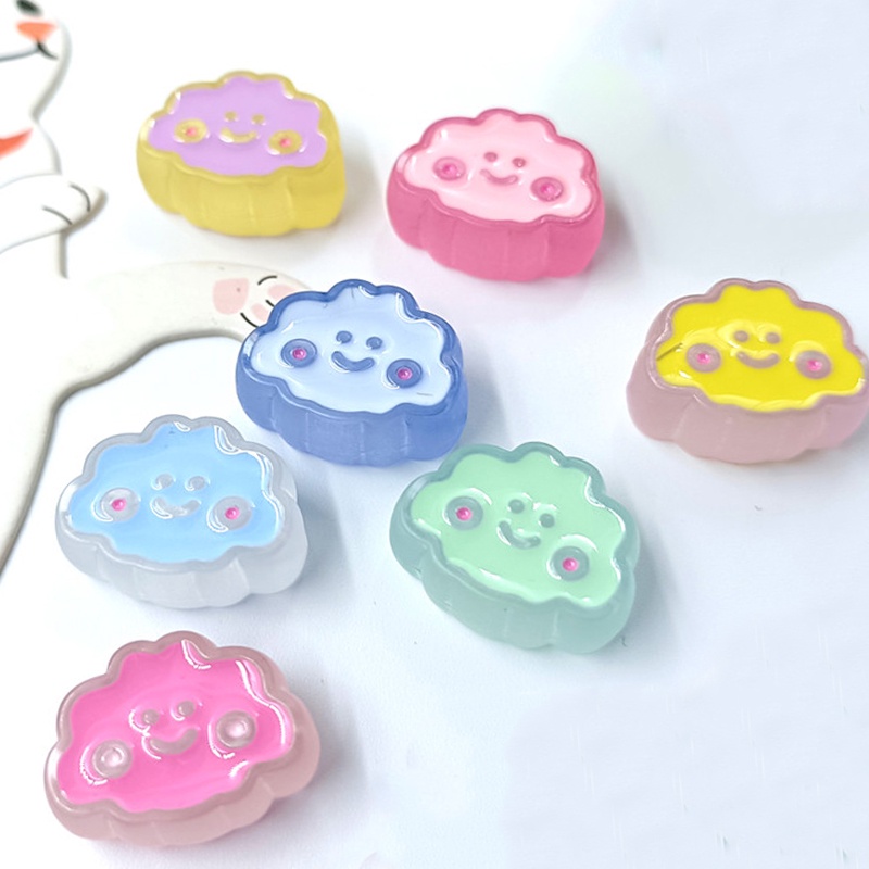 Set 5 Hạt Nhựa Trong Suốt Hình Đám Mây Cười Dùng Làm Vòng Tay/Vòng cổ Cho Bé Gái