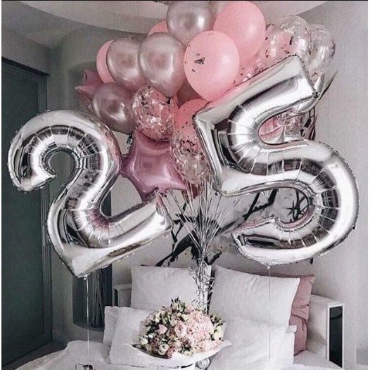 Bong bóng số size To 70cm bịch 1 cái bóng trang trí sinh nhật Phụ kiện trang trí sinh nhật happy birthday