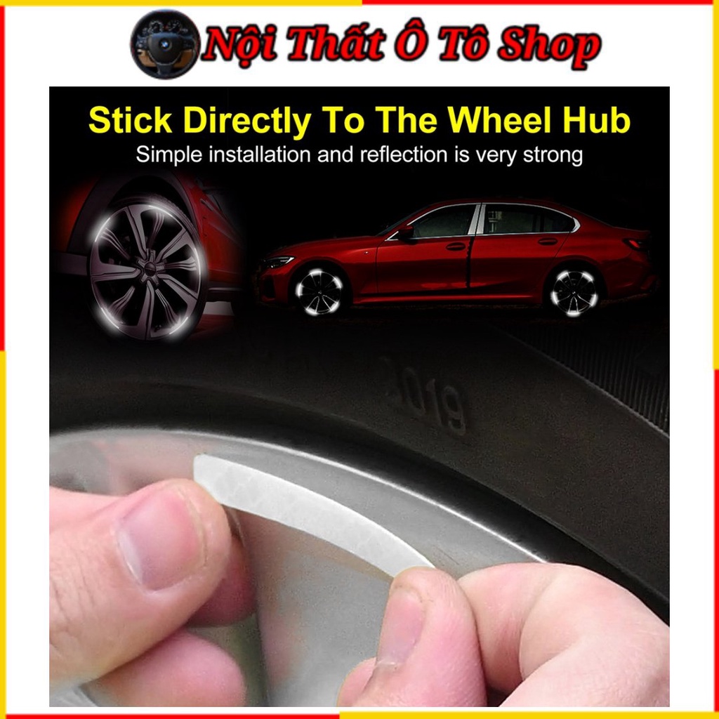 Bộ 20 Miếng Dán Phản Quang Lazang Cảnh Báo An Toàn Cho Bánh Xe Hơi Xe Máy  | Nội Thất Ô Tô Shop