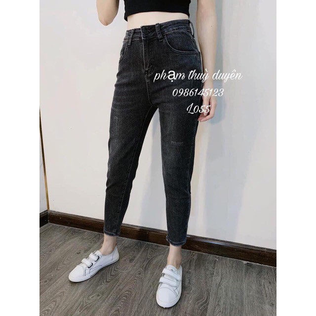 Quần boy nữ cạp cao đen 2 nút cá tính F48