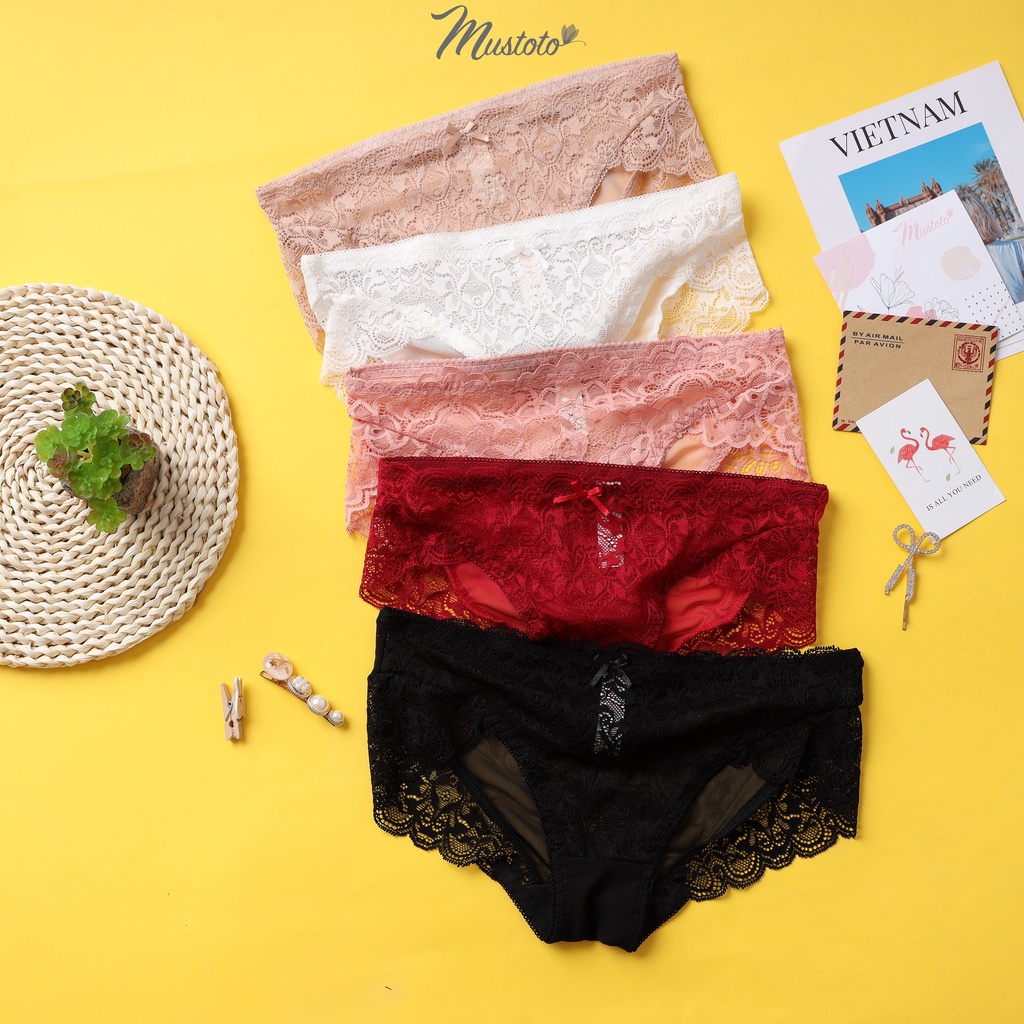 Quần Lót Nữ Ren Phối Lưới Lưng Thấp Thoải Mái Sexy(Mustoto MQ34)