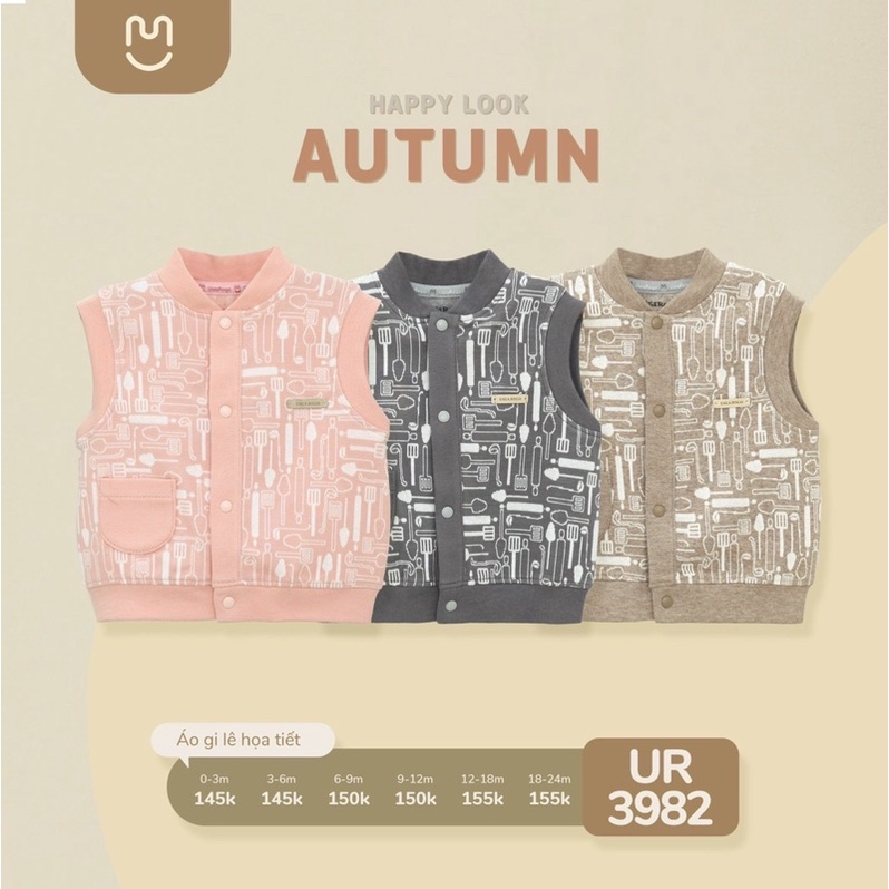 Gi lê nỉ UALA &amp; ROGO nỉ mỏng cho em bé ấm áp mỏng nhẹ ( Gile, Ghi lê ) 3982  gile sơ sinh, Suzy baby