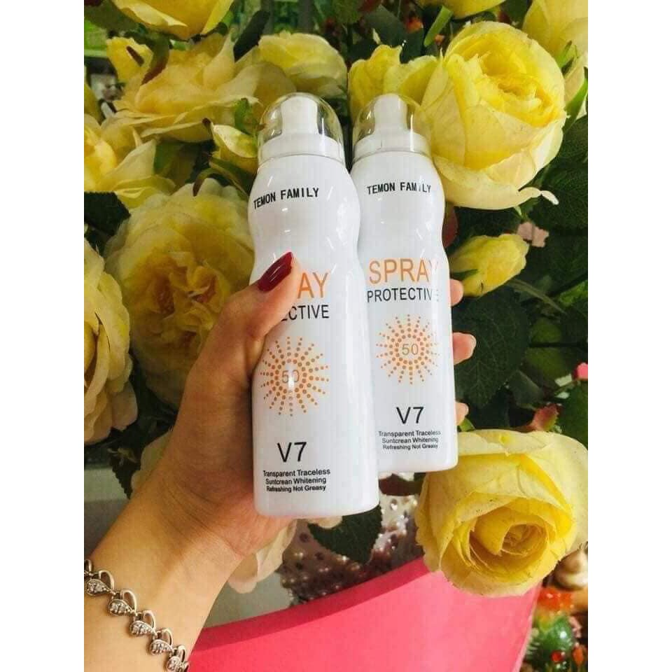 KEM CHỐNG NẮNG 🌸 FREE SHIP🌸 KEM CHỐNG NẮNG DẠNG XỊT SPRAY PROTECTIVE V7 180ml