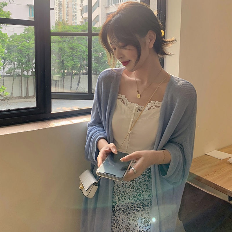 COZOK Áo Khoác Cardigan Tay Dài Chống Nắng Thiết Kế Đơn Giản Thời Trang