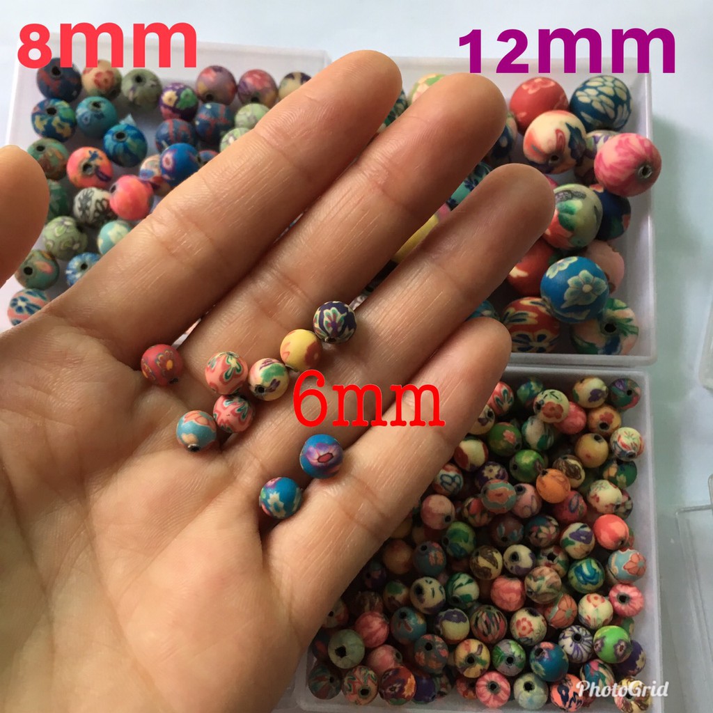 Hạt đất sét Nhật dạng tròn 6-12mm làm vòng tay handmade