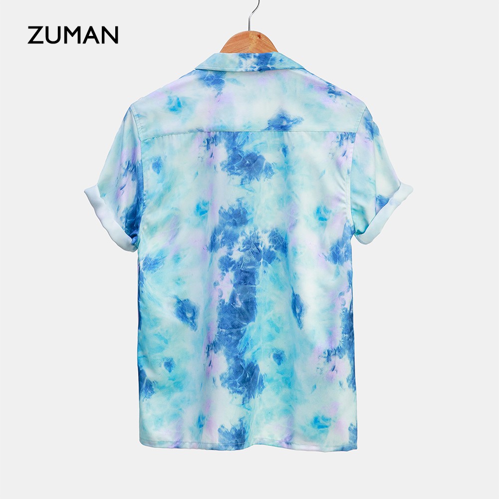 Áo sơ mi nam hoạ tiết tay ngắn Tie Dye Shirt ASM164 ZUMAN form suông, chất lụa cao cấp, thoáng mát, không nhăn