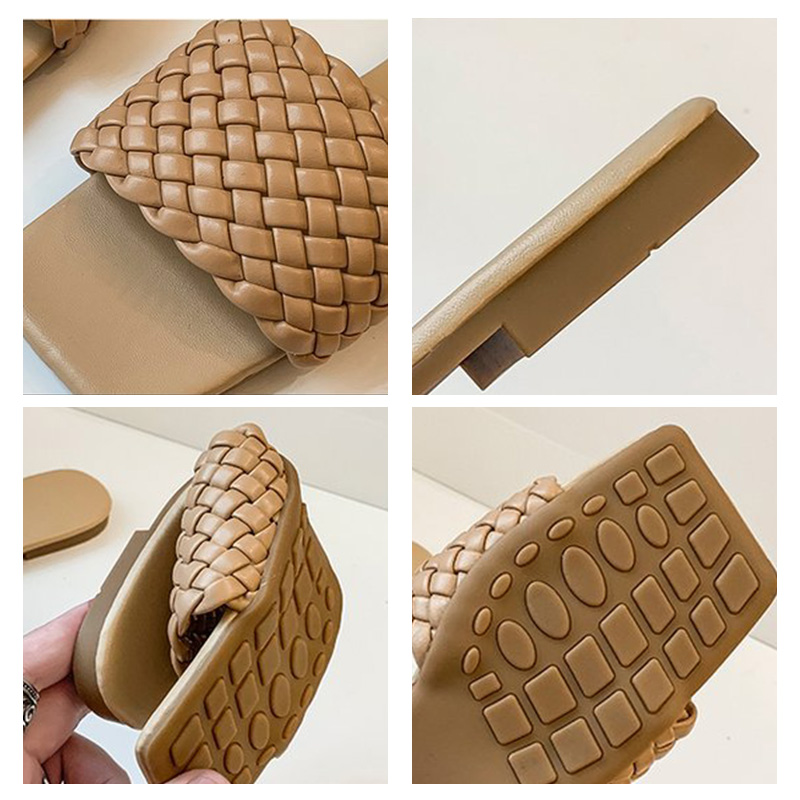 Big Size 35-42 Dép Nữ Đế Vuông đế chống trơn trượt da mềm nhiều màu
