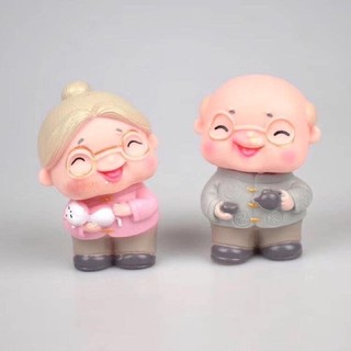 Cặp Ông bà cụ trang trí bánh kem, bánh sinh nhật