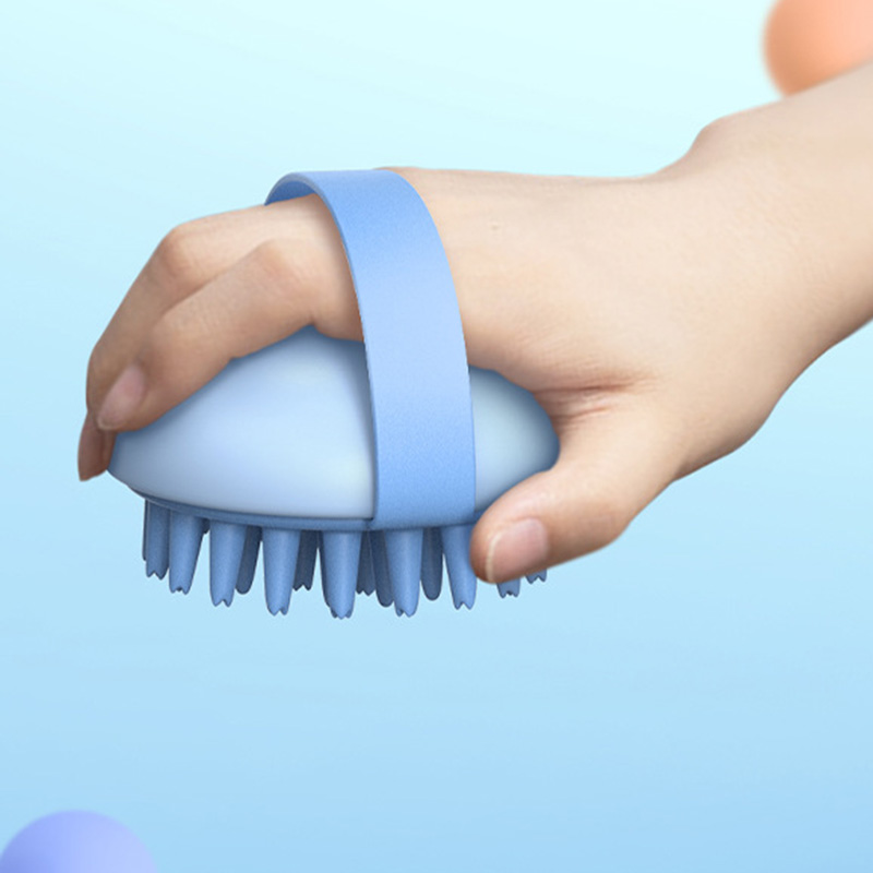 [Hàng mới về] Bàn chải tắm mát xa da đầu bằng silicon mềm