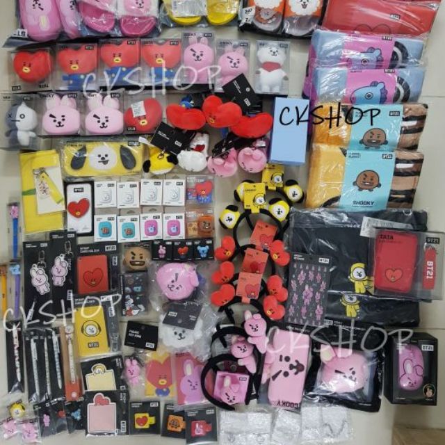 Móc khóa gấu bông BT21, bag charm, face keyring có sẵn