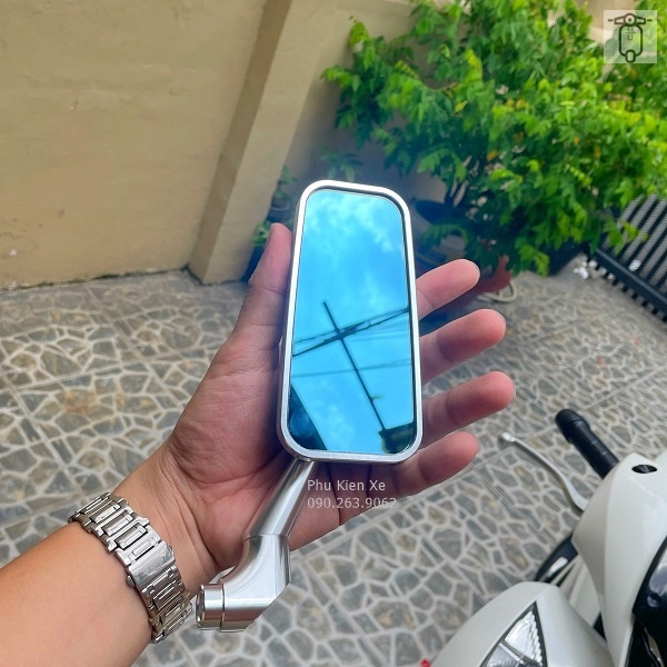 Gương Moto Racing Full CNC Chân Ngắn Hàng Cao Cấp CHo Vespa Honda Yamaha