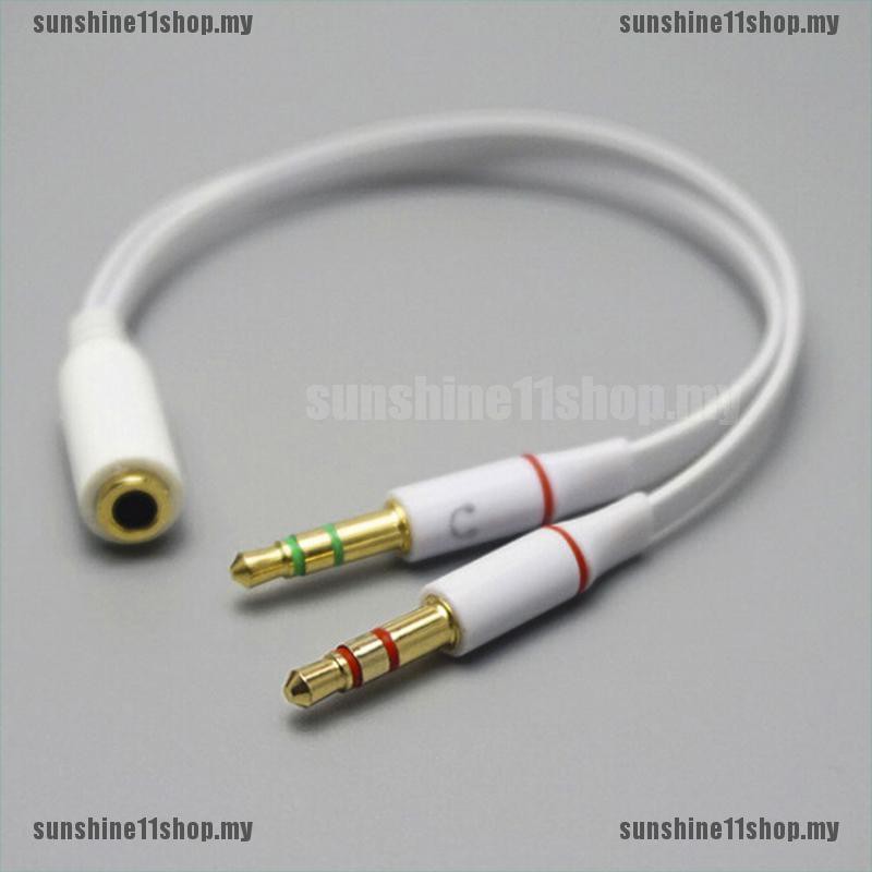 Bộ chuyển đổi âm thanh mic tai nghe chữ Y từ 2 giắc 3.5 mm ra 1 đầu cắm