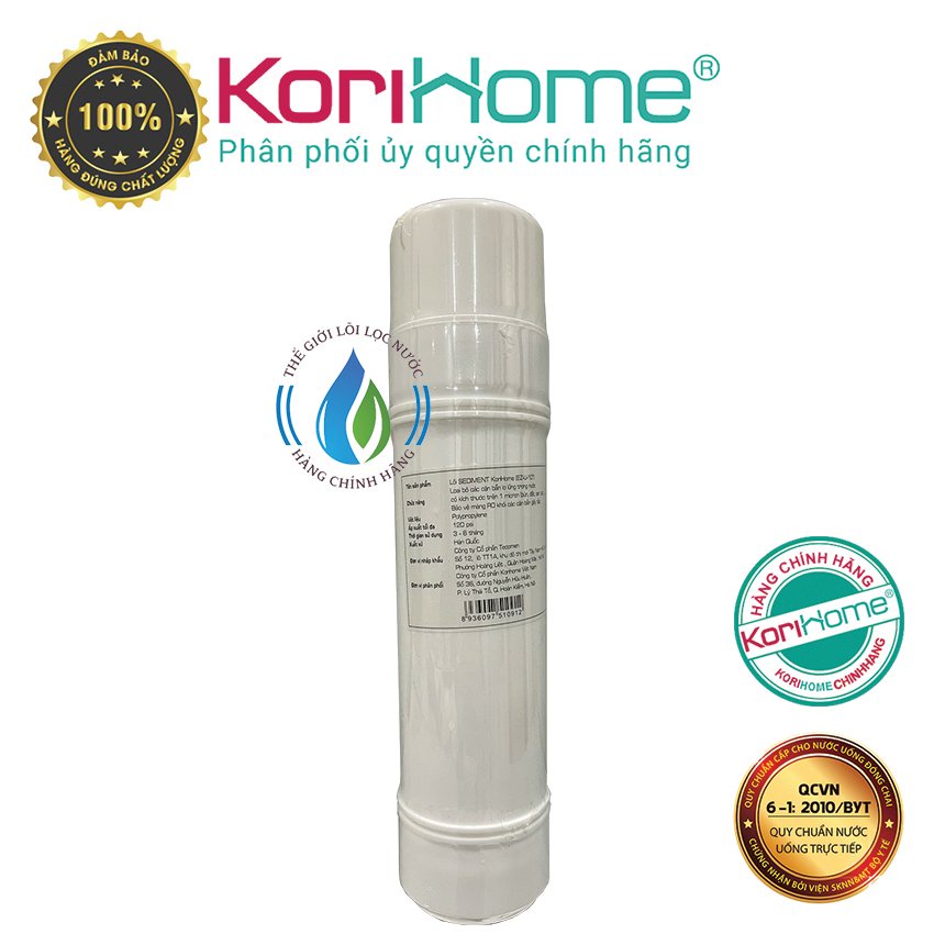 Combo 3 lõi lọc Korihome giúp loại bỏ mùi hôi và các hóa chất hữu cơ