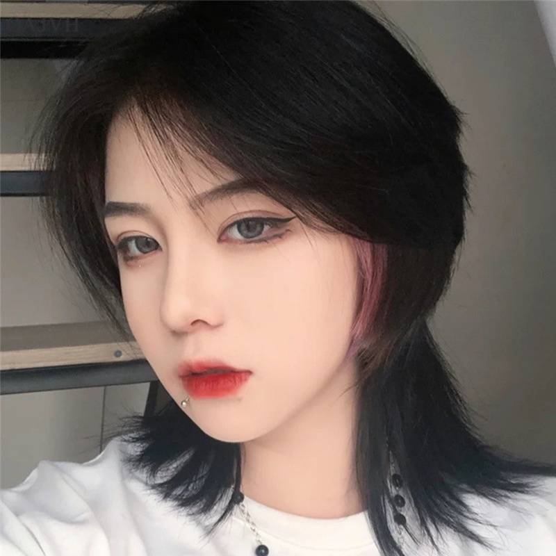 Bộ Tóc Giả Ngắn Bằng Sợi Mullet Thời Trang Dành Cho Nam Và Nữ
