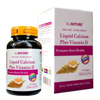 (USA) Liquid Calcium Plus D3 - Canxi cho bà bầu, giúp trẻ phát triển chiều cao (Hộp 60 viên)
