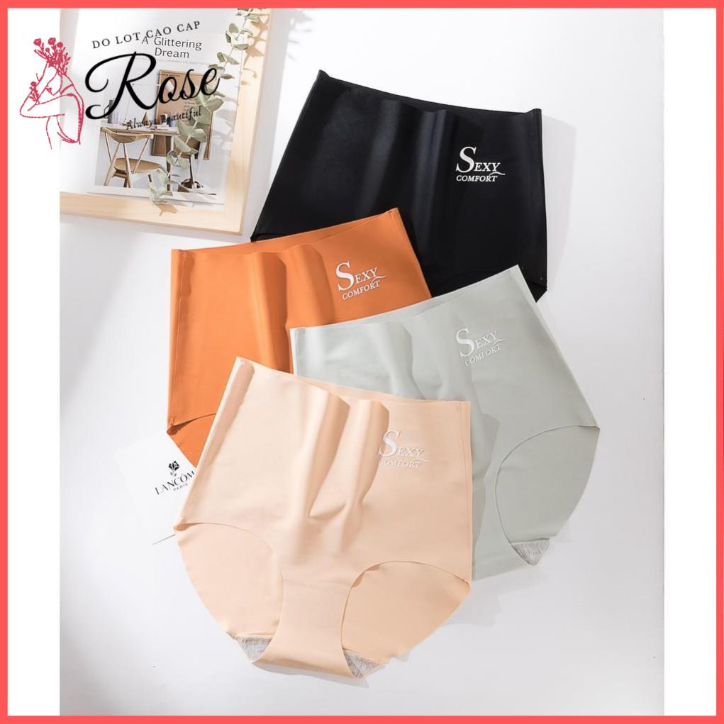 Combo 5 Quần Lót Nữ Su Lụa Ép Viền KHÔNG ĐƯỜNG MAY Cạp Cao Sexy Comfort - Rose Q208