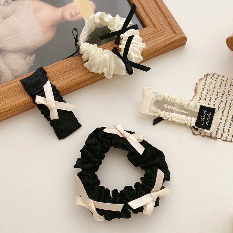 Dây cột tóc co giãn dạng gập hình nơ phong cách Hàn Quốc cho nữ