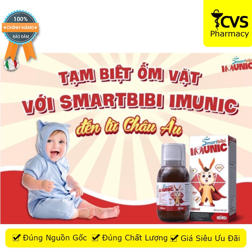 SMARTBIBI IMUNIC 100ml - Bổ Sung Các Vitamin &amp; Khoáng Chất - Cvspharmacy
