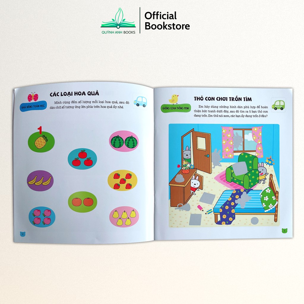 Sách - Sticker phát triển chỉ số thông minh IQ cho bé 2-6 tuổi - NPH Pingbooks