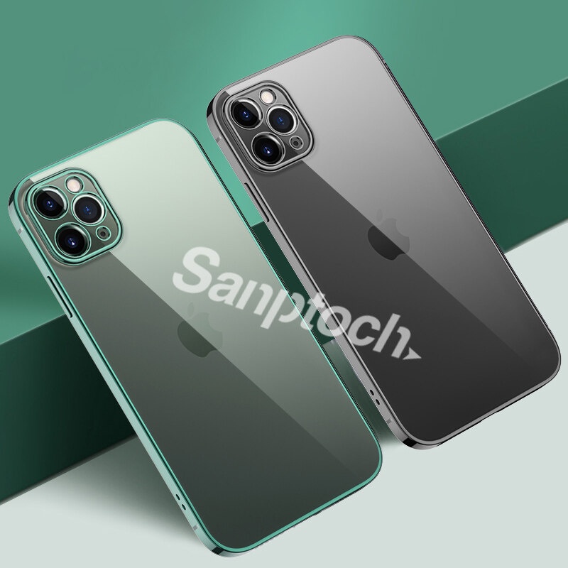 Ốp Điện Thoại Tpu Mềm Trong Suốt Viền Thẳng Cho iPhone 11 12 Pro Max Mini XR X Xs Max 7 8 Plus SE 2020