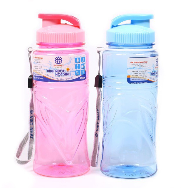 Bình nước học sinh Việt Nhật Plastic 750ml-0089