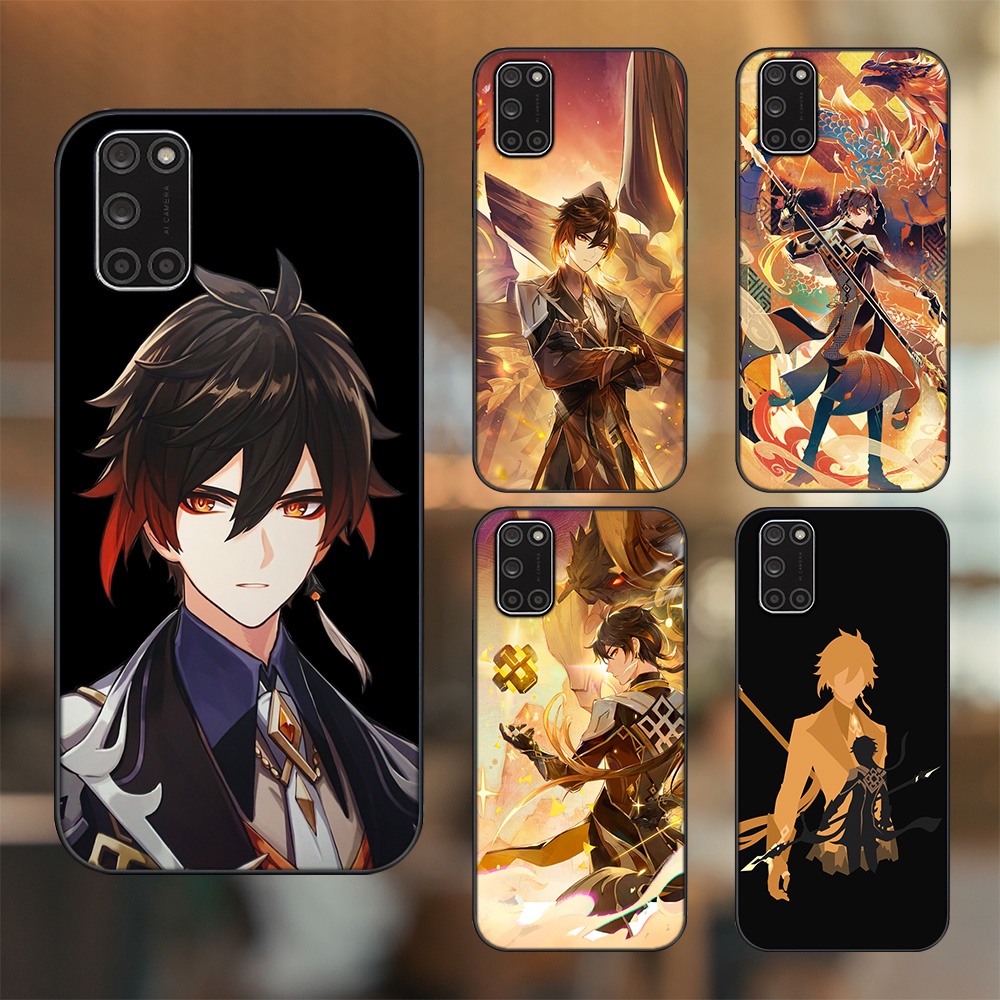 Ốp lưng Oppo A52, A92 viền đen in hình Zhongli Genshin Impact