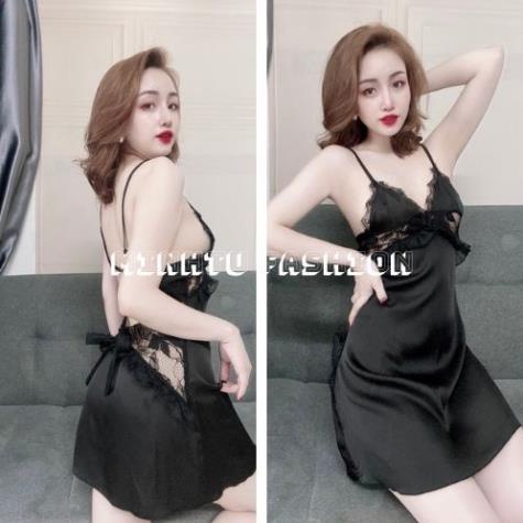 Váy Ngủ Sexy, Đầm Ngủ 2 Dây, Có Tăng Đơ, Phối Ren Chất Lụa Satin Phối Ren ( Kèm Quần ), Hàng May Kỹ Form Chuẩn Size Dưới | BigBuy360 - bigbuy360.vn