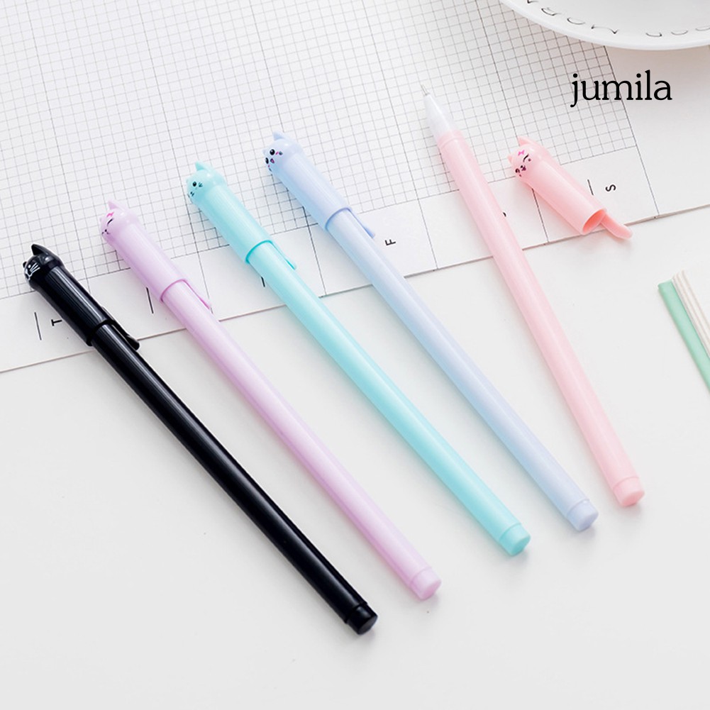 Set 6 bút mực gel họa tiết mèo xinh xắn với ngòi 0.5mm