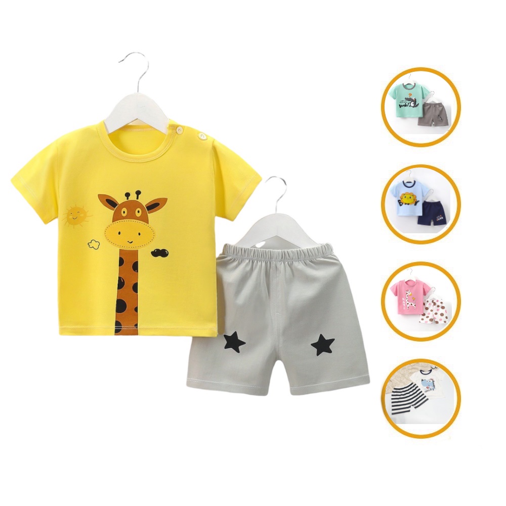 Bộ quần áo trẻ em Minky mom chất thun lạnh , quần áo cộc tay cho bé trai bé gái-1047