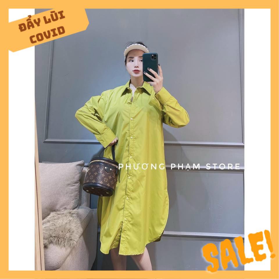 Váy Cổ Sơ Mi Basic Dáng Dài Sexy Bầu Bí Mặc Đến Đẻ Luôn Ạ | BigBuy360 - bigbuy360.vn