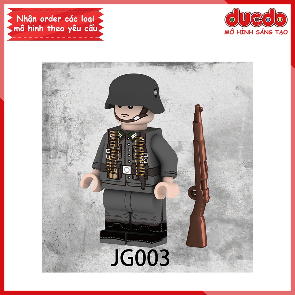 Minifigures chiến binh Army trong chiến tranh thế giới - Đồ chơi Lắp ghép Xếp hình Mô hình Mini WW2 JG001 - 004