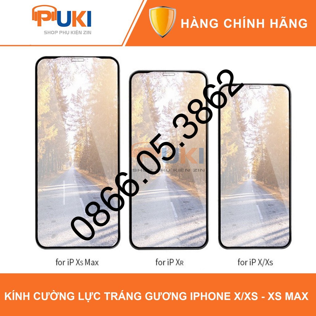 Kính Cường Lực Iphone Tráng Gương Full Màn Cho X/ XS/ XS MAX Chính Hãng