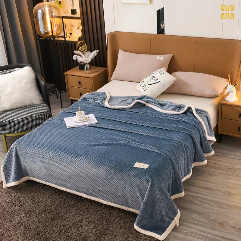 Chăn tuyết ong chống tĩnh điện cao cấp Nhật Bản, chăn mền văn phòng nỉ tuyết ong sang trọng mềm mịn kích thước 2mx2m3