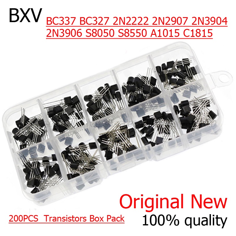 Set 100 Linh Kiện Bán Dẫn BC337 BC327 2N2222 2N2907 2N3904 2N3906 S8050 S8550 A1015 C1815