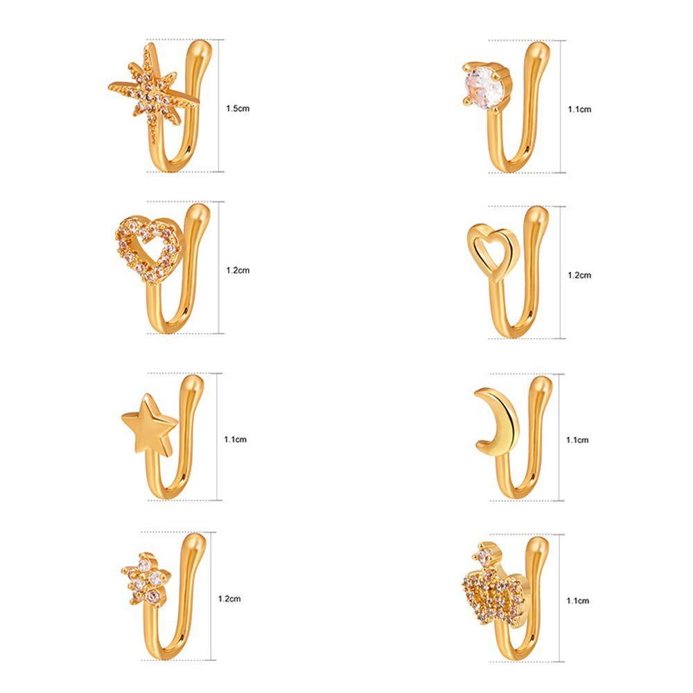 JUNE Khuyên Mũi Dạng Kẹp Đính Đá Pha Lê Phong Cách Châu Phi Thời Trang