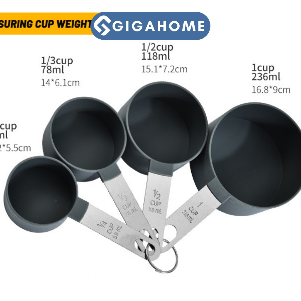 Bộ 4 Thia Đong Định Lượng Gia Vị, Bột Làm Bánh GIGAHOME Đủ Kích Cỡ, Tay Cầm Thép 9738