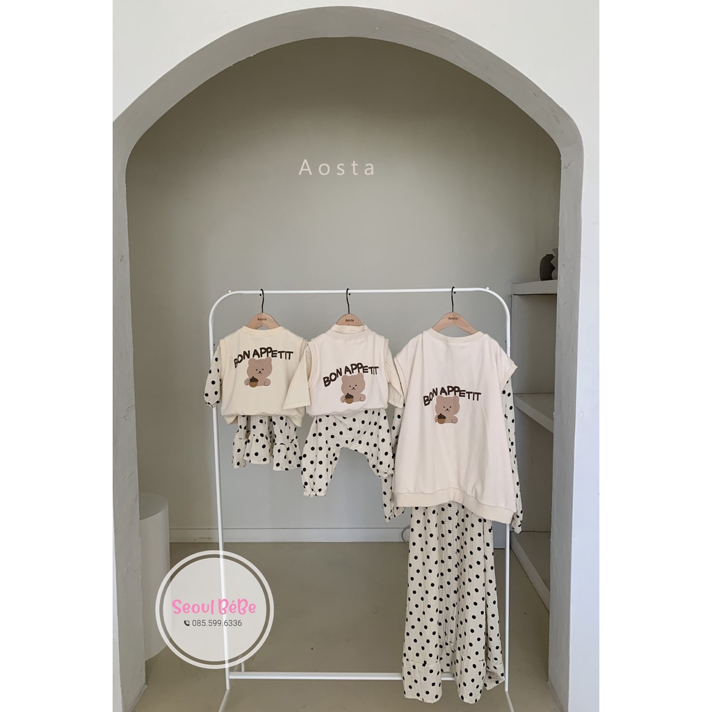 Áo gile gấu Gomgom Vest Aosta made in Korea