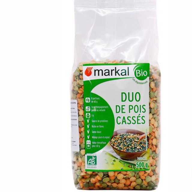Đậu Hà Lan hữu cơ Markal (xanh &amp; vàng) 500g