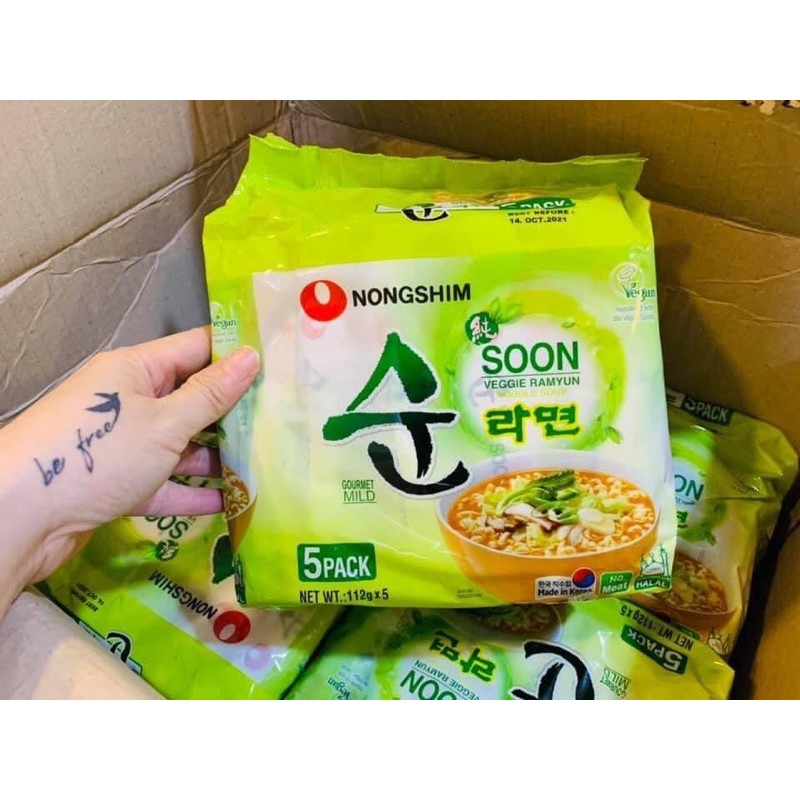 LỐC 5 GÓI MÌ RAU NẤM CHAY NONGSHIM - HÀN QUỐC