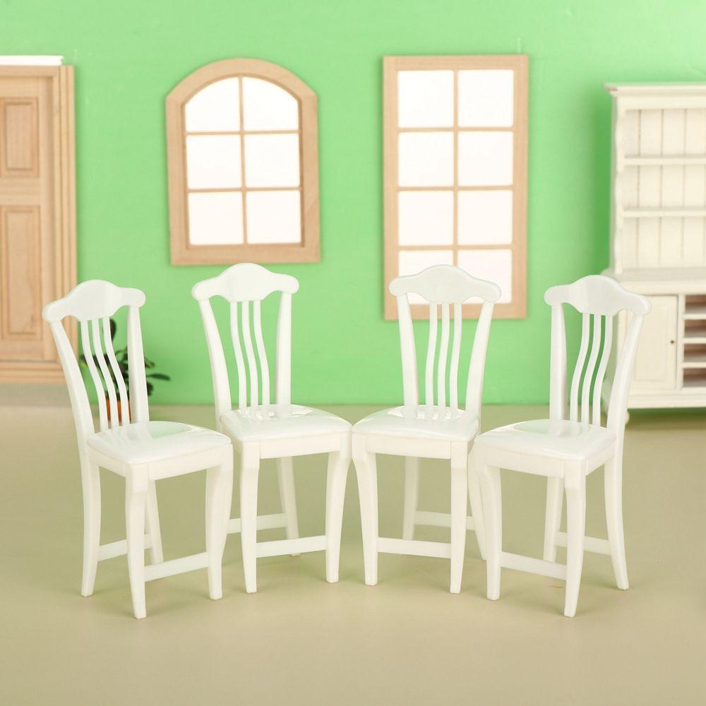 1 / 2 / 4 Ghế Màu Trắng Cho Nhà Búp Bê 1 / 6 1 / 12