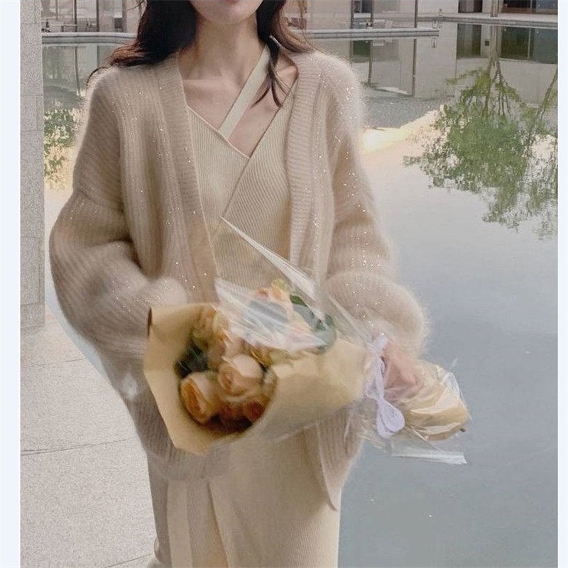 Hàng Sẵn_ Áo khoác len lông mềm mại nhẹ nhàng phong cách Hàn Hadu shop