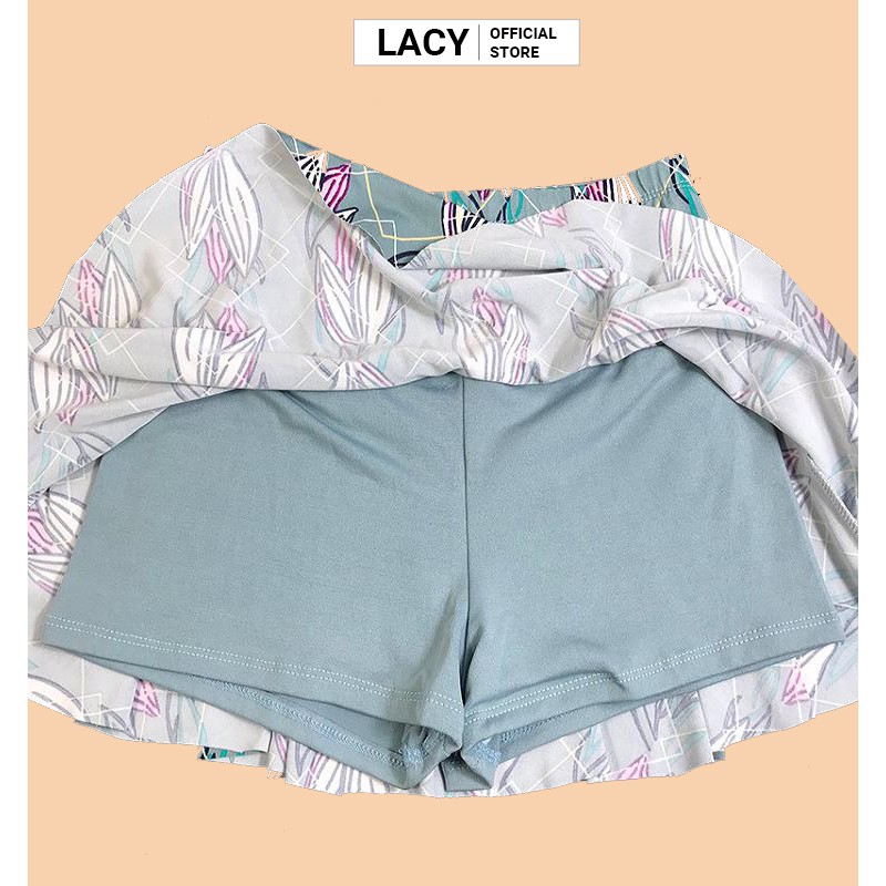 BIKIBI LACY - Đồ Tắm Biển Mùa Hè 2 Mảnh Áo Cup Ngang 2 Dây Có Đệm Ngực Quần Váy Cạp Cao Có Quần Đùi B119 | BigBuy360 - bigbuy360.vn