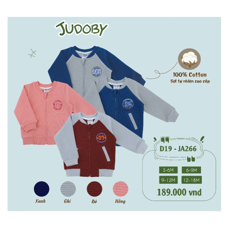 Áo khoác bé trai/gái từ 3 tháng đến 6 tháng tuổi, chất liệu cotton dệt dày ấm, dáng bomber dokma