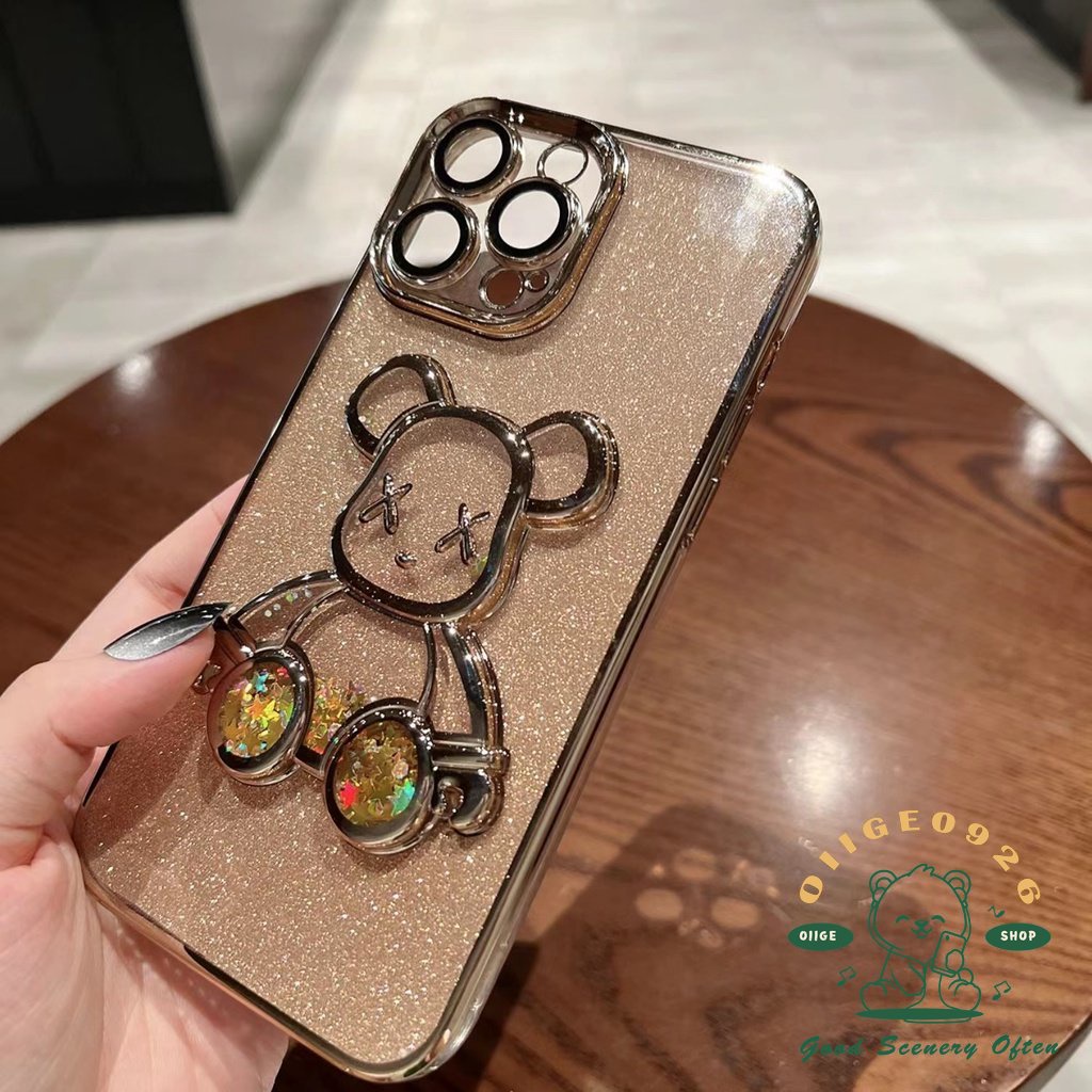 Ốp Điện Thoại Mềm Mạ Điện Hình Gấu Violent 6D Cho Iphone 13 12 / 11 Pro Max / Mini Xs Max Xr X 8 7Plus