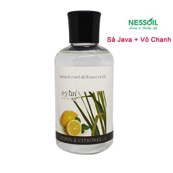 Tinh dầu Refill (thay thế, bổ sung) 180ml, hương sả Java &amp; vỏ Chanh, rót vào bộ cắm đã cạn tinh dầu