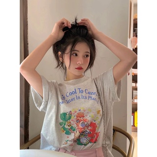 Short-sleeved T-shirt women's summer printing loose letter printing inner bottoming shirt top